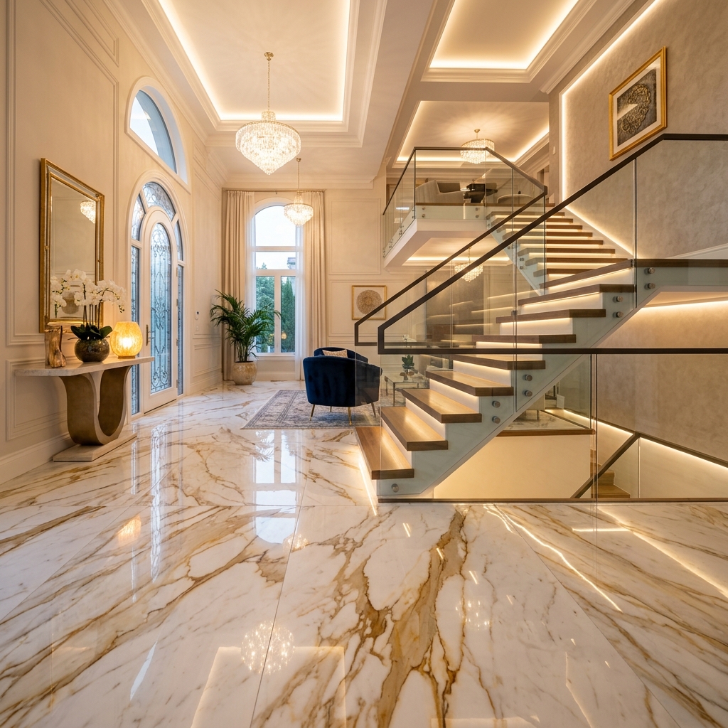 Italian Marble Entry Foyer